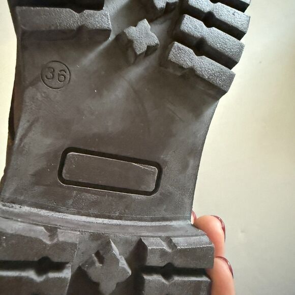 NWOB Bueno Stella Brown Nubuck Combat Boots Calf High Fleece Lined Comfort Sz 36 - Picture 9 of 9